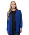 Jones New York Open Front Ribbed Icon Cardigan In Dark Blue