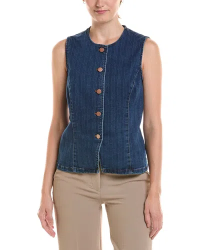 Jones New York Petite Denim Vest In Blue