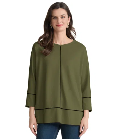 Jones New York Petite Dolman-sleeve Tunic Top In Green
