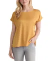 Jones New York Petite Hammered Satin Button-trim Blouse In Neutral