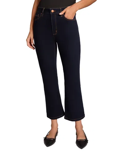 Jones New York High Waist Crop Kick Flare Jeans In Dark Blue
