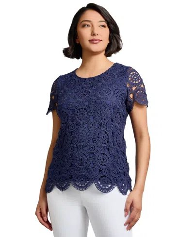 JONES NEW YORK PETITE LACE T-SHIRT