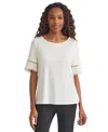 Jones New York Womens Round Neck Slouchy Blouse Xs Pxl In Neutral