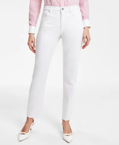 Jones New York Petite Lexington Straight-leg Denim Jeans In Soft White