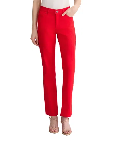 Jones New York Petite Lexington Straight-leg Cropped Pants In Red