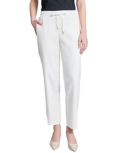 Jones New York Petite Linen-blend Pull-on Wide-leg Pants In Nyc White