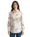 Jones New York Petite Long Sleeve Button Front Shirt In Multi