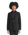 Jones New York Petite Long Sleeve Knit Blazer Jacket In Black