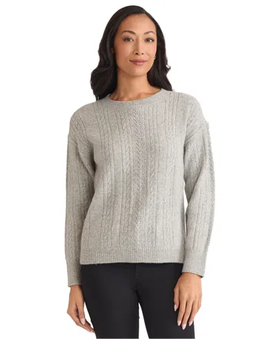 Jones New York Petite Long Sleeve Sweater In Animal Print