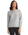 Jones New York Petite Long Sleeve Sweater In Gray