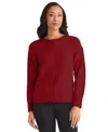 Jones New York Petite Long Sleeve Sweater In Red