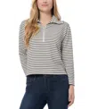 Jones New York Women's Metallic-stripe Quarter-zip Top In Black