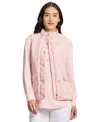 Jones New York Petite Mock-neck Quilted Puffer Vest In Petal Pink