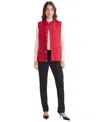 Jones New York Petite Patch Pocket Vest In Red