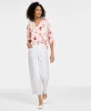 Jones New York Petite Patch-pocket Wide-leg Pants In Soft White