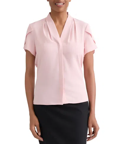 Jones New York Petite Petal-sleeve Blouse In Rose