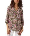 Jones New York Women's Paisley 3/4-sleeve Blouse In Jasper Green