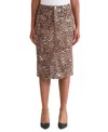 Jones New York Petite Printed Pencil Midi Skirt In Black