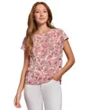 Jones New York Paisley Button Detail Top In Natural