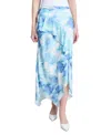 Jones New York Petite Pull-on Ruffle-trimmed Skirt In Blue