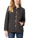 Jones New York Quilted Water Repellent Snap Front Jacket In Jones Black