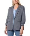 Jones New York Houndstooth Notch Lapel Jacquard Knit Blazer In Jones Black
