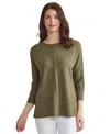 Jones New York Petite Serenity Knit Dolman-sleeve Tunic In Green