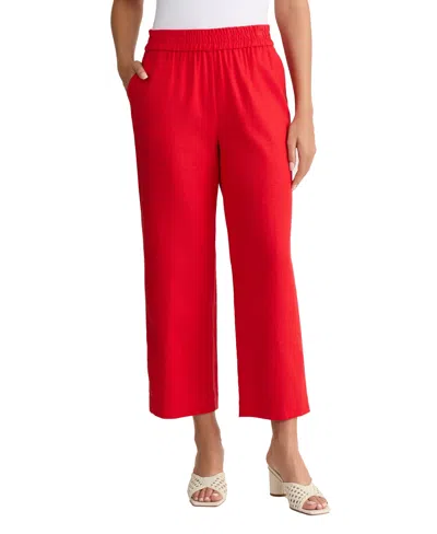 Jones New York Petite Slash Pocket Cropped Pants In Red