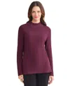 Jones New York Petite Sutton Mock Neck Sweater In Burgundy