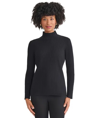 Jones New York Petite Sutton Mock Neck Sweater In Black