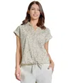 Jones New York Petite Tied Button-front Blouse In Jones White