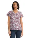 Jones New York Petite V-neck Pull-on Top In Multi