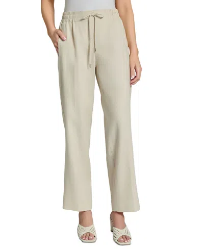 Jones New York Petite Wide-leg Pull-on Pants In Natural Stone