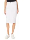 Jones New York Front Slit Denim Skirt In White