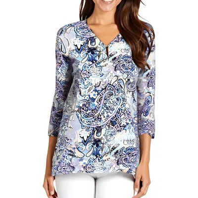 Jones New York Petites Womens Paisley Knit Blouse