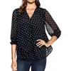 Jones New York Petites Womens Printed Chiffon Tunic Top