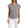 Jones New York Petites Womens Printed Crepe Blouse In Blue