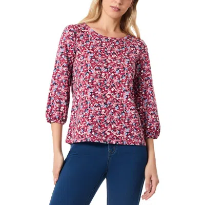 Jones New York Petites Womens Printed Polyester Blouse In Multi