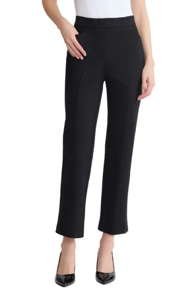 Jones New York Pintuck Pull-on Straight Leg Ankle Pants In Black
