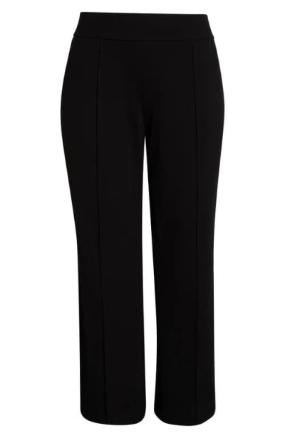 Jones New York Pintuck Pull-on Straight Leg Pants In Black