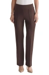 Jones New York Pintuck Pull-on Straight Leg Pants In Brown