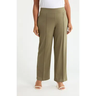 Jones New York Pintuck Pull-on Straight Leg Ankle Pants In Green