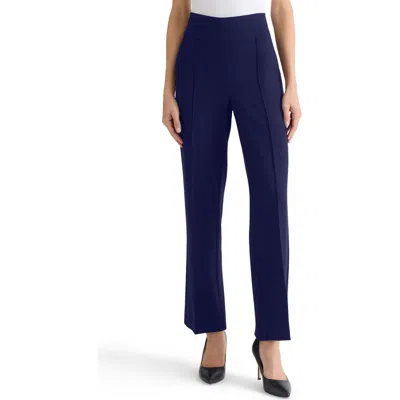 Jones New York Pintuck Pull-on Straight Leg Pants In Blue