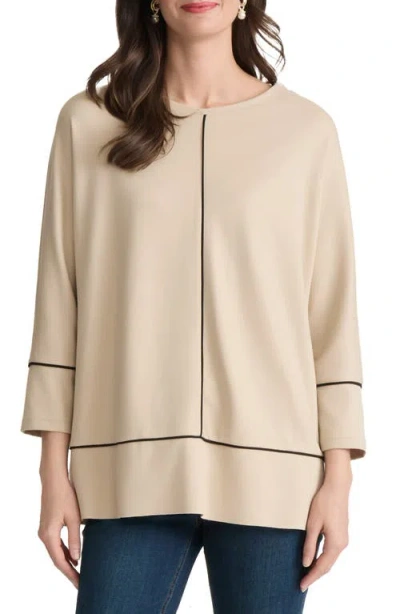 Jones New York Piped Dolman Sleeve Tunic In Neutral