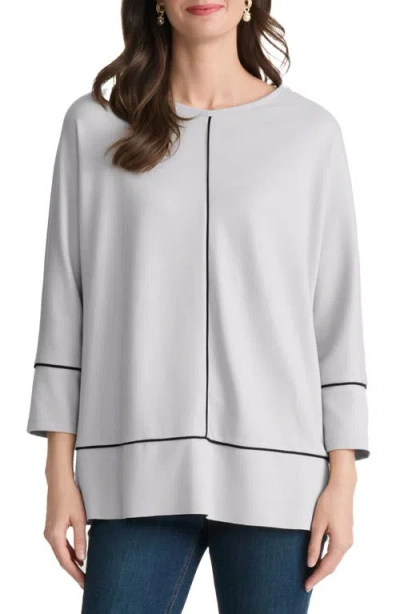 Jones New York Piped Dolman Sleeve Tunic In Gray