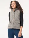 Shop Jones New York Plaid Quilted Puffer Vest In Multi
