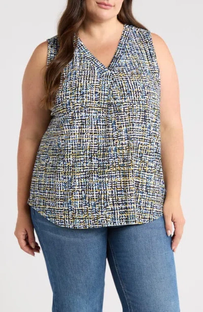 Jones New York Pleat Front Shell Top In Multi