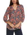 Jones New York Pleat Front Tunic In Red