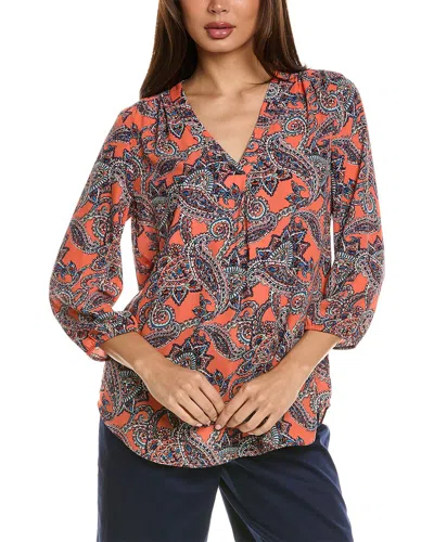 Jones New York Pleat Front Tunic In Red