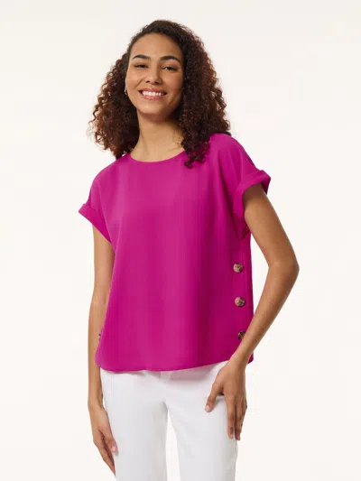 JONES NEW YORK PLUS SIZE BUTTON DETAIL BLOUSE, JASPER CREPE